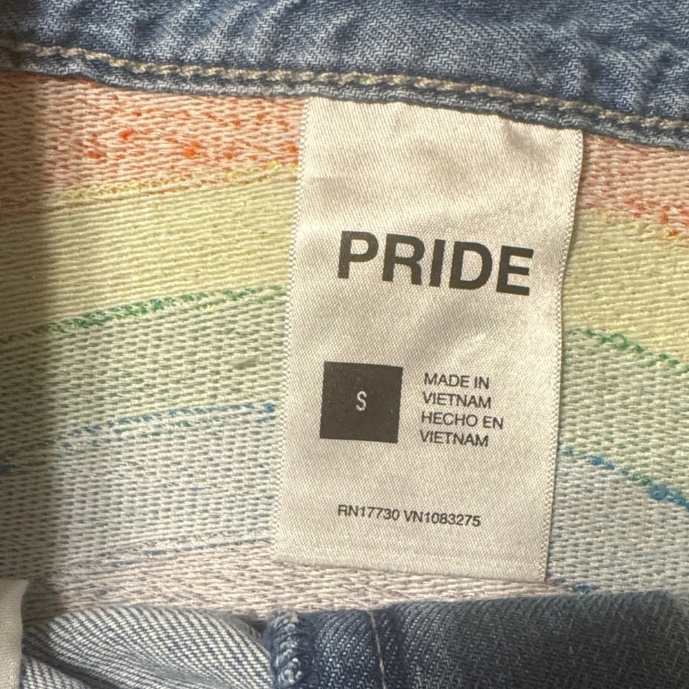 Pride Adult Mid-Rise Festival Rainbow Embroidered Denim Skirt